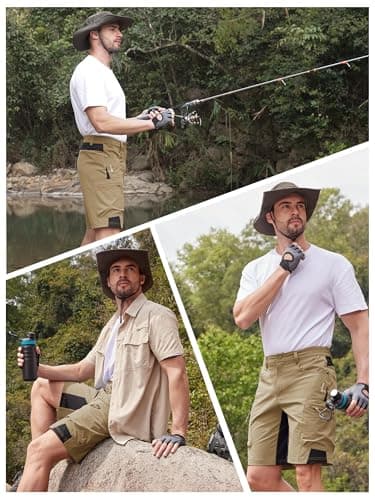 TACVASEN Mens Cargo Shorts 10 Inch Inseam Quick Dry Stretch Casual Dress Waterproof Hiking Khaki Shorts with Zipper Pockets Outdoor Golf Summer - Image 6
