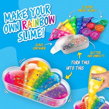 CRA-Z-Slimy Over The Rainbow Slimy Creations Kit - Rainbow Slime Mixing Set, 12 Pre Made Slime Colors with Add-in Charms, Kids Arts & Crafts Set for Boys and Girls Ages 6 and Up, Ages 8 and Up - Image 7