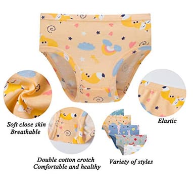 Boboking Girls Soft Panties Toddler Girls Briefs Cotton Underwear (Pack of 6) 2T - Image 2