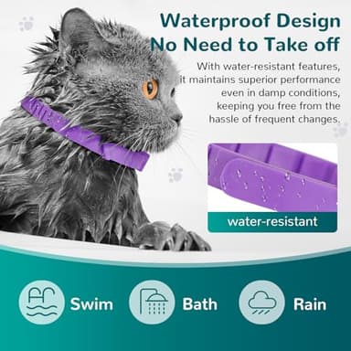 Trail Tail Calming Collar for Cats, Pheromone Collar for Cat Anxiety Relief, 60 Days Adjustable Waterproof TPE, Cat Calming Collars Helps Calm During Loud Noises and Separation (Grey, 2 Pack) - Image 4