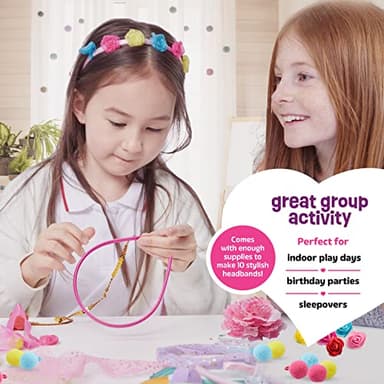 Pretty Me Headband Making Kit for Girls - Arts & Crafts Gift - Make Your Own Fashion Headbands for Kids - DIY Hair Accessories Set - Gift for Ages 5-12 Year Old Girl - Little Kids Art & Craft Gifts - Image 3
