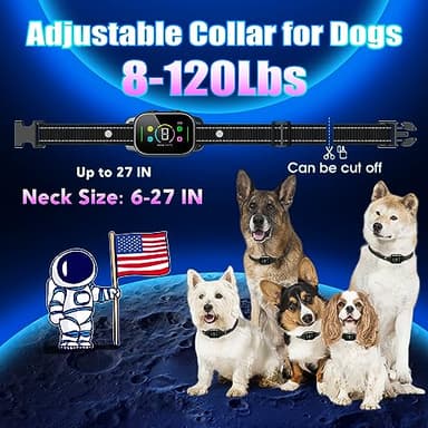 NHUJK Bark Collar- Smart Dog Bark Collar for Small Medium Large Dogs, Rechargeable Anti Bark Training Collar with 8 Adjustable Sensitivity, Barking Collar with Beep Vibration Harmless Shock (Black) - Image 7