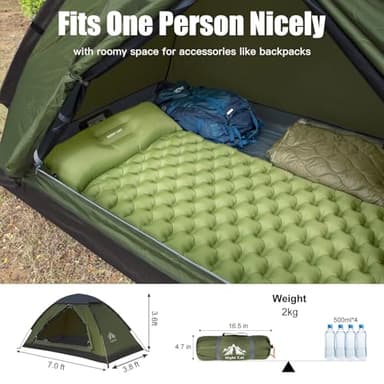 Night Cat Backpacking Tent for One 1 to 2 Persons Lightweight Waterproof Camping Hiking Tent for Adults Kids Scouts Easy Setup Single Layer 2.2x1.2m - Image 4
