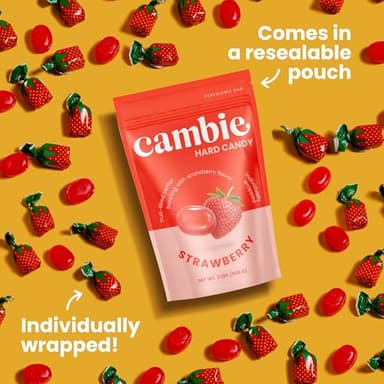 Strawberry Hard Candy Individually Wrapped – Halloween Candy Bulk with Fruit-Filled Center, 2 lbs Bon Bons for Piñata Filler, Candy Bags, Party Favors - Image 4