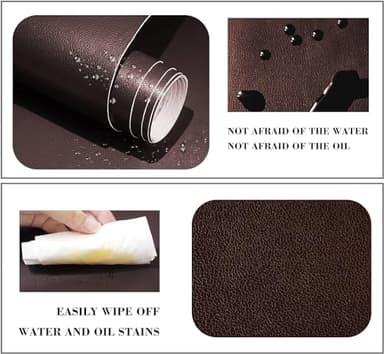 Lifeshoon Leather Repair Patch, 17X237 Inch Self Adhesive Leather Repair, Large Vinyl Patch Tape for Couches, Furniture, Car Seats, Cabinets, Wall, Handbags (Brown, 17X237 Inch) - Image 5