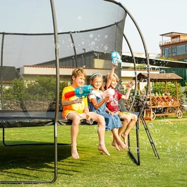 Gigu 14ft Home Trampoline - T-Socket Reinforced Frame, Double Zipper Entry, Ladder Included, Outdoor Specific Yard for Adults Kids - Image 9
