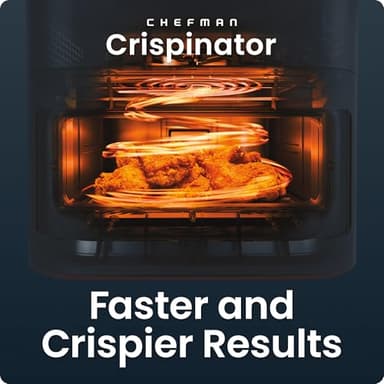 Chefman Crispinator Air Fryer 6-in-1 with 8 Qt capacity, 450°F Max Temp with TurboFry Pro Technology for Fast and Even Results, Viewing Window, Nonstick Ceramic Basket, 10-Pc Liner Starter Pack - Image 3