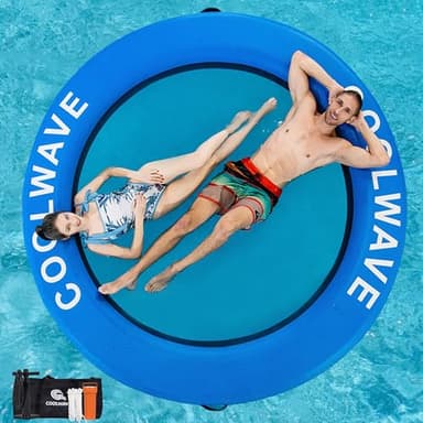 COOLWAVE Inflatable Water Hammock, Round Floating Ring for Pool and Lake, Portable Water Hammock for Parties and Relaxion, Available in 6FT 8FT 10FT - Image 1