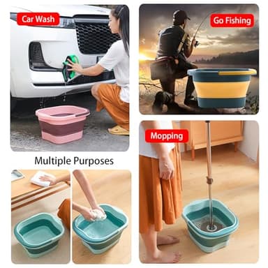 WMHYLYH Collapsible Foot Spa Bath Massager for Dry Cracked Feet, Feet Soaking Tub with Massage Acupoint, Pedicure Foot Soak Basin Plastic Bucket with Handle(Green) - Image 5