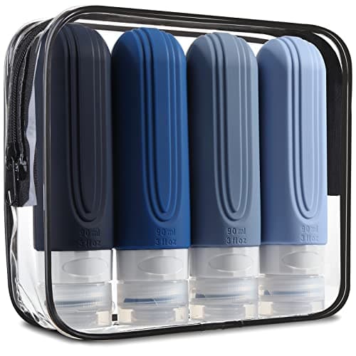 Mrsdry Travel Bottles for Toiletries, Tsa Approved 3oz Travel Size Containers BPA Free Leak Proof Refillable Liquid Silicone Squeezable Travel Accessories for Shampoo Conditioner Lotion (4 Pack) - Image 1