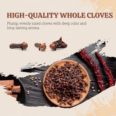 52USA Cloves 16oz in Bag | Whole, Fresh & Aromatic Cloves | Premium Spice for Cooking, Baking, & Tea | Natural, Non-GMO, Kosher Certified - Image 3