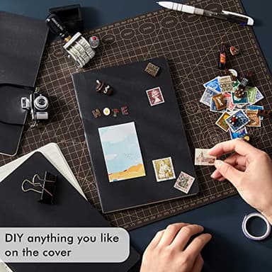 feela 16 Pack Soft Cover Journal Bulk, Lined Notebooks College Ruled for Work for Women Girl Writing, Blank Travel Journal Note Taking Notebook School Business Supplies, 8.2” x 5.5”, A5, Black - Image 4