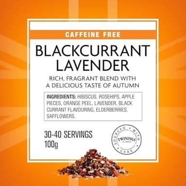 Twinings Blackcurrant & Lavender Loose Leaf Infusion Herbal Tea, 3.53 Ounce (100g) Pouch, Naturally Caffeine-Free, Enjoy Hot or Iced - Image 5