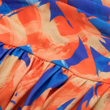 Women's 2024 Summer Bohemian Floral Printed Strapless Beach Party Long Maxi Dress Blue Orange - Image 5