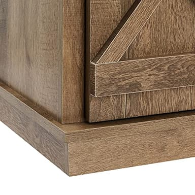 ROCKPOINT Sliding End Table with Slide Barn Door,Storage Sofa Table,Dark Oak - Image 7