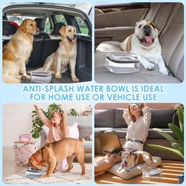 AONKEY 3L Dog Water Bowl No Spill, 101oz Large Spill Proof Dog Bowl Reduce Refill, Anti Splash No Mess Dispenser Dripless Slow Drinking Water Bowl for Sloppy Messy Drinkers (Gray) - Image 6