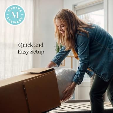 Martha Stewart SleepComplete Twin Mattress in a Box, Medium-Plush Dual-Action Cooling Gel Memory Foam Mattress, Removable Coolweave Jacquard Cover, 12", White - Image 14
