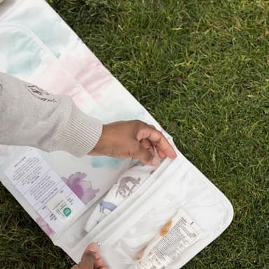Tiny Twinkle Portable Diaper Changing Pad | Waterproof, Wipeable & Compact Baby Changing Pad for Travel | Smart Wipes Pocket & Organized Storage| Newborn Shower Gift (Cotton Candy - Image 6