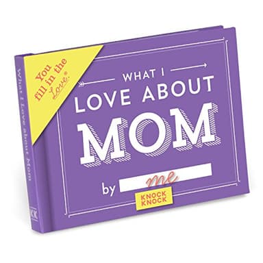 Knock Knock What I Love about Mom Fill in the Love Book Fill-in-the-Blank Gift Journal, 4.5 x 3.25-inches - Image 1