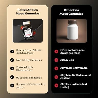 Better Alt Irish Sea Moss Gummies | Strawberry Flavor | Lab-Tested for Purity | Supports Immune Health & Energy | 1-Month Pack - Image 6