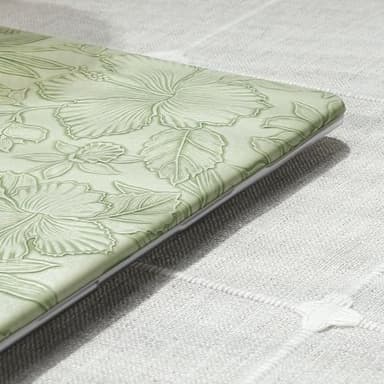 iCasso Compatible with MacBook Air 13 inch Case 2020-2018 Release A2337 M1 A2179 A1932, Texture Leather Plastic Hard Shell Case + Keyboard Cover + Screen Protector, Green Embossed Floral - Image 6