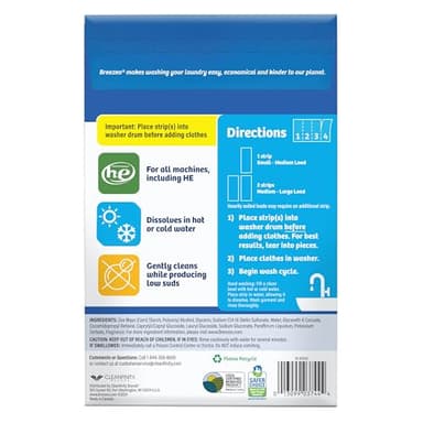 Breezeo Laundry Detergent Strips (48 strips) - Fresh Linen Scent - More Convenient than Pods, Pacs, Liquids or Powders – Great for Home, Dorm, Travel, Camping & Hand-Washing - Image 2