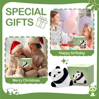 LettreQ Panda Night Light, Rechargeable Squishy lamp - Silicone Cute Gifts for Kids - Nightlight Nursery LED Animal Dimmanble Touch Light - Bedroom Decor Funny Birthday Christmas Gifts for Boy, Girls - Image 8