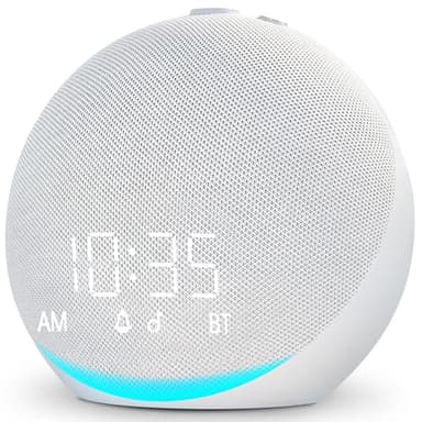 Sound Machine Alarm Clock for Bedroom: Dimmable Clock with Bluetooth Speaker - White Noise Machine for Baby Adults Kids Sleeping - Frost White - Image 1
