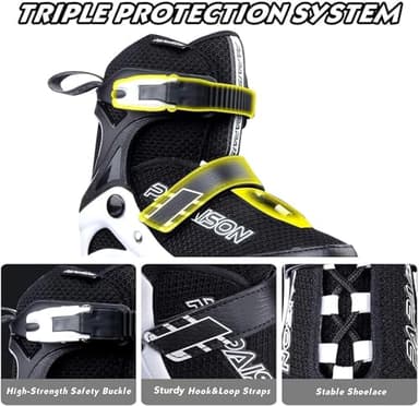 PAPAISON Adjustable Inline Skates for Kids and Adults with Full Light Up Wheels, Outdoor Roller Skates for Girls and Boys, Men and Women - Image 5