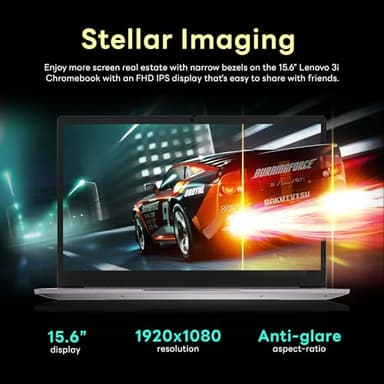 Lenovo Ideapad 3 15.6" FHD Chromebook, Intel Celeron N4500, 4GB RAM, 224GB Storage (64GB SSD+160GB Docking Station Set), Intel UHD Graphics, Full Size Keyboard, Chrome OS, Artic Gray - Image 5