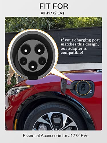 EV Charger Adapter for TSL to J1772, Max 60A 250V, NACS to J1772 Adapter Fit for All J1772 EVs, Adaptive Charging Power - Compatible with TSL Wall Connector/TSL Destination/Mobile Charger(Grey) - Image 3