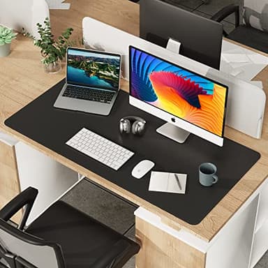 Large Desk Mat 47" x 23.7",Leather Desk mat,Double-Sided Desk Pad,Desk matt for Desktop,Large Mouse Pad,Office Desk mat,Waterproof Desk Blotter pad for Office&Home(Black+Cork) - Image 7