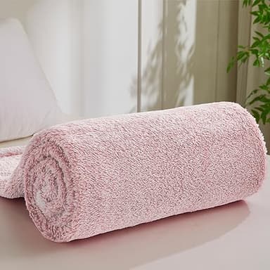 Exclusivo Mezcla Plush Fuzzy Fleece Throw Blanket Extra Large, Super Soft, Fluffy and Warm Blankets for Couch, Bed, Suitable for All Seasons (50x70 Inches, Mixed Dusty Pink) - Image 7
