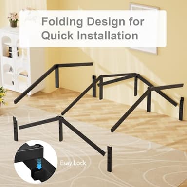 yoyomax 14 Inch Queen Size Metal Platform Bed Frame, Queen Bed Frame with Storage Space Under Bed, Heavy Duty Steel Slat Support, No Box Spring Needed, Easy Assembly, Black - Image 5