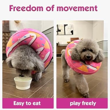 BGGo Inflatable Dog Cone, Soft Adjustable Blow up Donut Collar for After Surgery - Suitable for Small, Medium, Large Dogs and Cats - Image 5