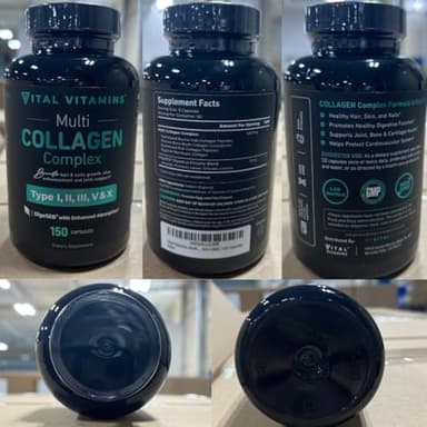 Vital Vitamins Multi Collagen for Women & Men - Type I, II, III, V, X - Grass Fed, Non-GMO - 150 Capsules - Image 8
