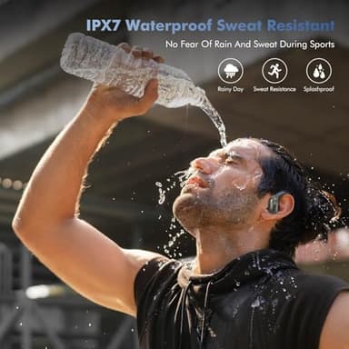 sajawass Wireless Bluetooth Earbuds, 75Hrs Playback, LED Display Charging Case, Ear Hooks, IPX7 Waterproof, Over-Ear Design - Image 6