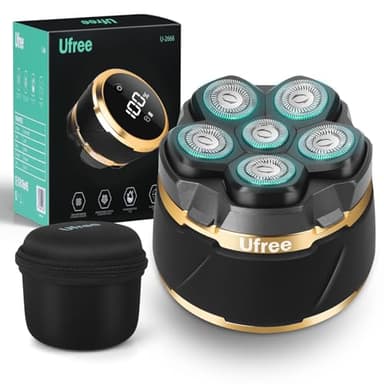 Ufree Head Shavers for Bald Men, Electric Shavers Razor, Rechargeable Bald Head Razor, Magnetic 6D Rotary Shaver, Waterproof Face Beard Trimmer Mens Grooming Kit, Gifts for Men - Image 1