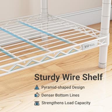 VIPEK V5 Portable Closet Wardrobe Heavy Duty Clothes Rack, Freestanding Clothing Racks with 4 Hang Rods & 8 Shelves, Adjustable Custom Closet Racks, 68.9" L x 15.7" W x 76.4" H, Max Load 800LBS, White - Image 7