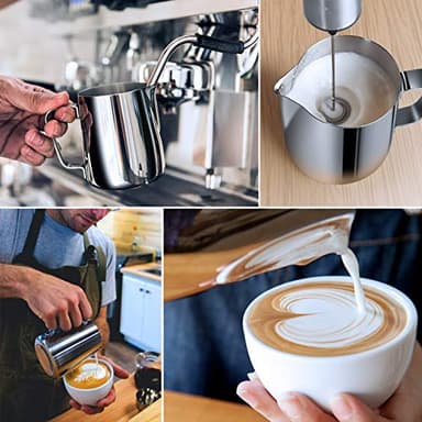 Milk Frothing Pitcher, 50oz Steaming Pitcher Stainless Steel Espresso Machine Accessories for Coffee Bar, Cappuccino Barista Tools Milk Jug Steamer Frother Cup with Decorating Latte Art Pen - Image 6
