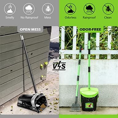 MXF Pooper Scooper Swivel Bin & Rake Kit with 20 Waste Bags, 36.6" Long Handle Adjustable Portable Non-Breakable Dog Pooper Scooper for Large Medium Small Dogs, Poop Scooper for Lawn Yard Dog Kennel - Image 3