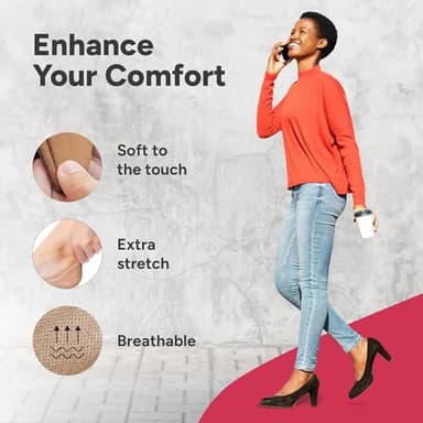 Eedor Women's No Show Socks, Comfy and Breathable Non-Slip, Low Cut Invisible Liner Socks for Casual and Formal Wear, Durable, Soft, Stretchable Fabric - 6 Pairs, Large, Size 8-10 - Beige - Image 4