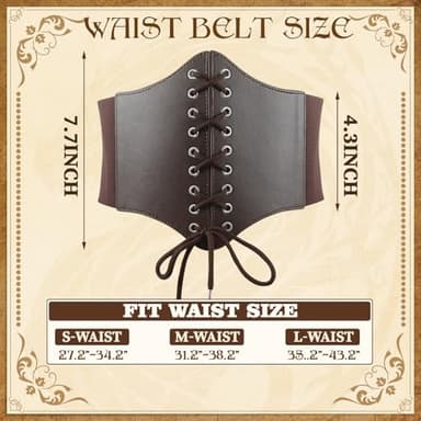 PEKVU Corset Renaissance Belt Medieval Renaissance Belt Pouch Cork Potion Bottle Festival Halloween Costume Accessory(L-Waist/35..2"-43.2") - Image 7