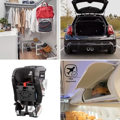 Diono Radian 3RXT SafePlus Max Rear and Forward-Facing Convertible Car Seat, 2-in-1 Anti-Rebound Bar and Calf-Support, 10 Years 1 Car Seat, Slim Fit 3 Across, Black Storm - Image 9
