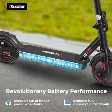 iScooter Electric Scooter, 12 Miles Long Range, 18 Mph Top Speed, Commuting Electric Scooter with Cuise Control, Double Braking Systems Escooter for Adults and Teens - i8 - Image 5