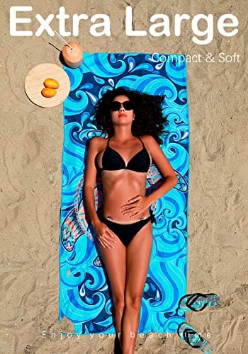 Widdonen Microfiber Lightweight Thin Beach Towel Sand Free Quick Dry Absorbent Compact Towels for Swimming Pool Camping Beach Accessories Large Easy Pack Travel Things for Vacation Essentials Gift - Image 3