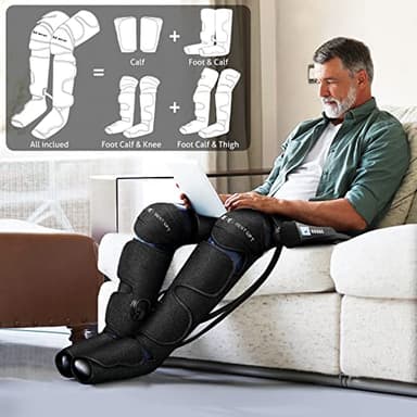 Gifts for Mom, Dad, Men, Women & Loved Ones – Air Compression Leg Massager with Heat – Ideal for Christmas, Mother Day & Father Day – Relieves Muscle Fatigue for Feet, Legs, Calves, Thighs, and Knees - Image 5