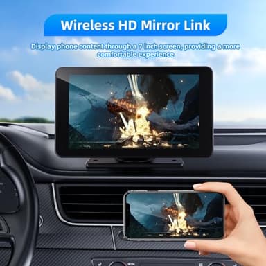 VUKARUAL Wireless Apple Carplay and Android Auto Screen for Car, 7" HD Portable Touch Screen Car Stereo with Bluetooth, Backup Camera, Navigation, Mirror Link for All Vehicles - Image 6