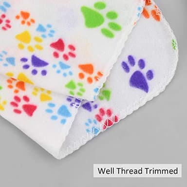 Comsmart Dog Blankets for Small Dogs, 6 Pack Puppy Blanket Cute Paw Print Pet Blanket for Dog, Puppy, Cat, Kitten, 39x35 inches, White - Image 3