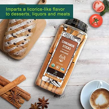 Soeos Organic Cinnamon Sticks, 8 oz (226g), 3.5" Length, 100% Raw, Non-GMO, Kosher Certified, Whole Cinnamon Sticks Seasoning Spice for Coffee, Baking, Cooking and Beverages - Image 6